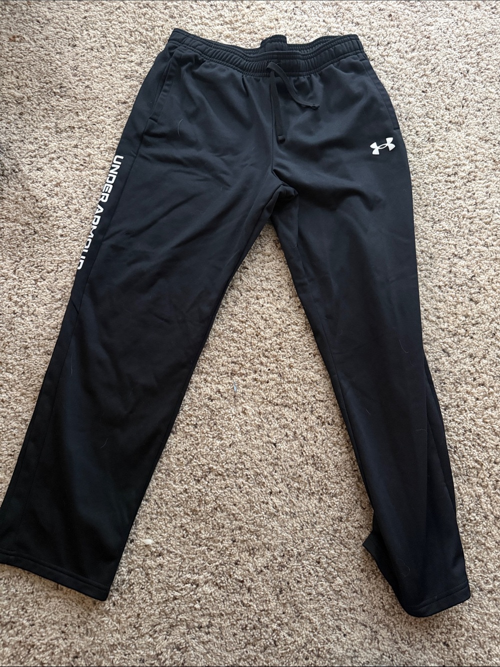 Under Armour Kids Black Athletic Joggers with White Logo